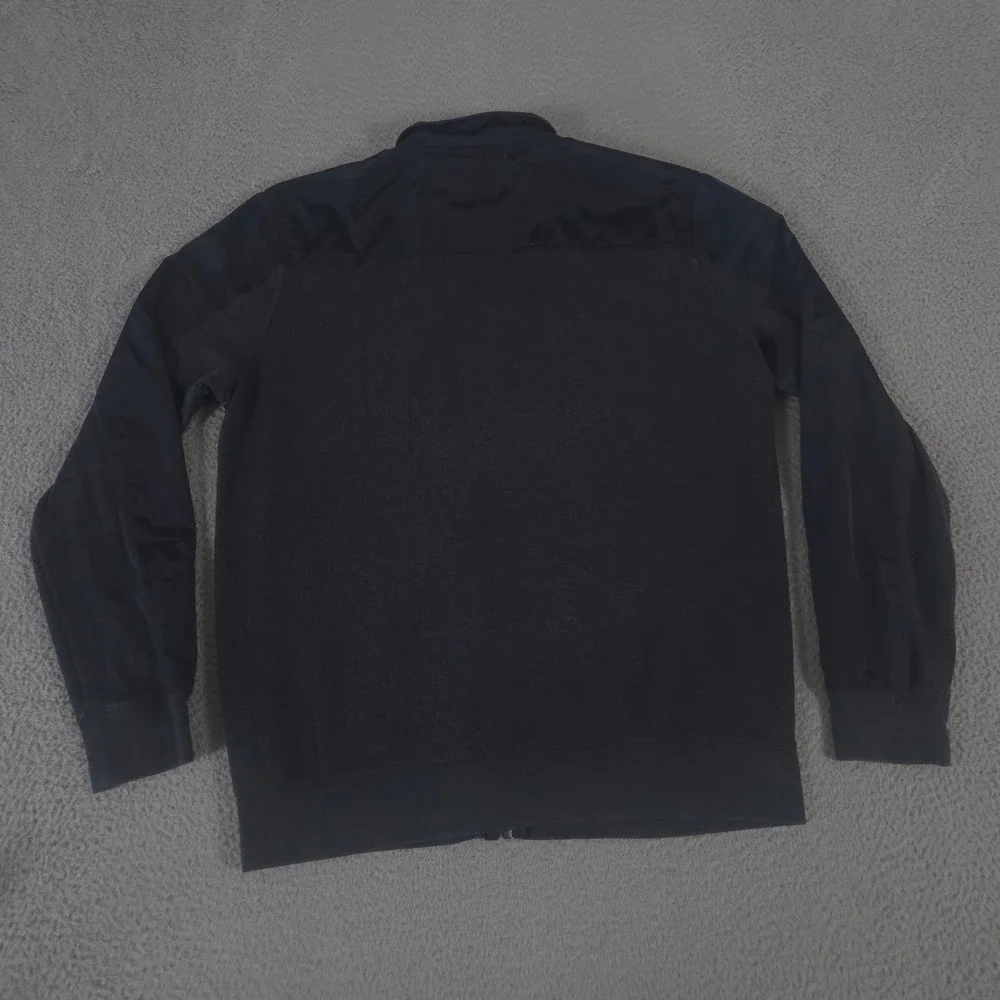 Banana Republic Jacket Mens XL Tall Charcoal Waffle Knit Full Zip Mixed Media